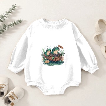 Discover Frog Gift Book Funny Retro Frog Toad Cottagecore Aesthetic Book Lover Baby Romper Sweatshirts