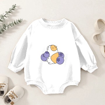 Discover GP Guinea Pig and blueberry Baby Romper Sweatshirts