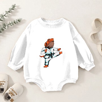 Discover Bearded Dragon Lizard Doing Karate Sport Ninja Chameleon Baby Romper Sweatshirts