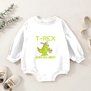 Discover Dinosaur Dino Easter Boys this Bunny Dont like Egg Hunt Baby Romper Sweatshirts