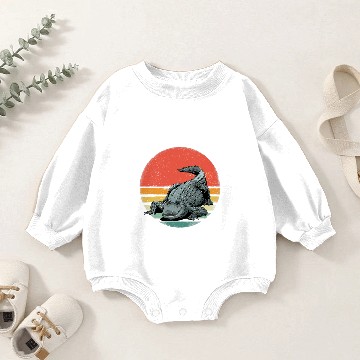 Discover Alligator Animals Retro vintages Crocodile Alligator Reptile Gators Wildlife 3 Crocodile Baby Romper Sweatshirts
