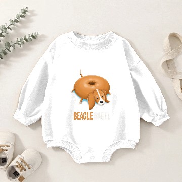 Discover Beagle Dog Bagel Bread Pun Funny Animals Baby Romper Sweatshirts