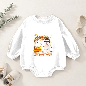 Discover Dog Bichon Frise Just A Girl Who Loves Bichon Frise Dog Thanksgiving Baby Romper Sweatshirts