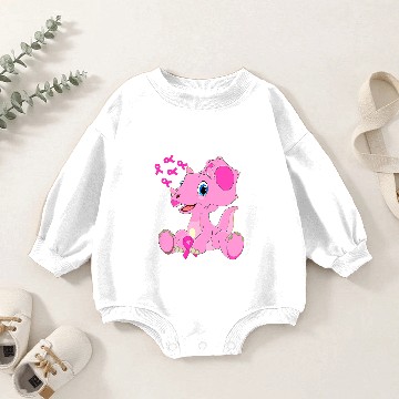 Discover Dinosaur Dino Breast Cancer Triceratops Dinosaur Ribbon Boy Baby Romper Sweatshirts