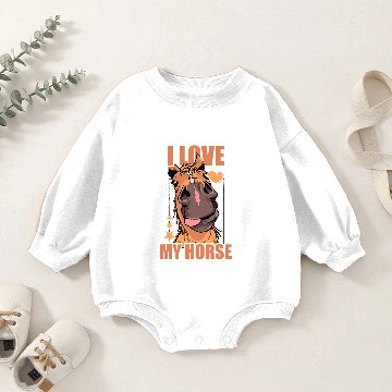Discover Funny Horse Just a girl who loves horses girls equestrian sport Baby Romper Sweatshirts
