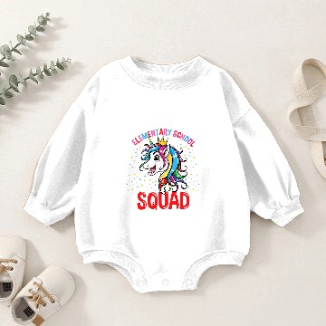 Discover Unicorns Elementary School Squad Unicorns Girls Back To School Baby Romper Sweatshirts