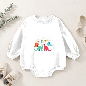 Discover Dinosaur Dino Here comes Trouble with a Dinosaur Baby Romper Sweatshirts