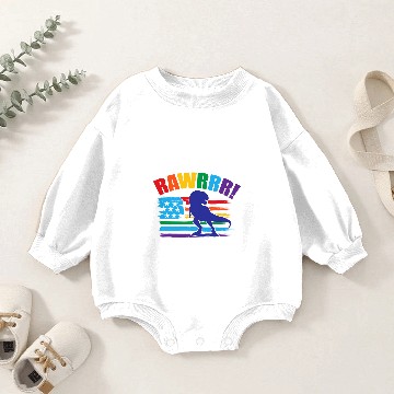 Discover Dinosaur Dino Pride Parade Dinosaur Rawr Plus Size Graphic Baby Romper Sweatshirts
