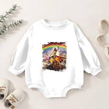 Discover Dinosaur Dino Christian Jesus Riding A Dinosaur TRex Dino Christian Parody Funny Baby Romper Sweatshirts