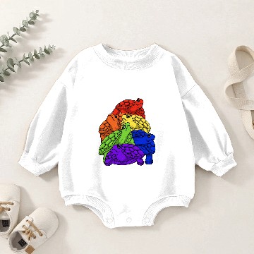 Discover KV9 Turtle LGBT Gay Pride Rainbow Flag Turtle Stack LGBT Baby Romper Sweatshirts