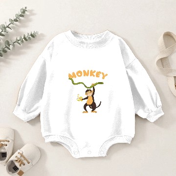 Discover Monkey Lover Zoo Animal Lover Chimpanzee Cute Monkey Baby Romper Sweatshirts