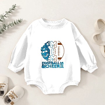 Discover Football Gift Cheer Football Cheerleading Mom Of Both Messy Bun Bleached 2 Baby Romper Sweatshirts