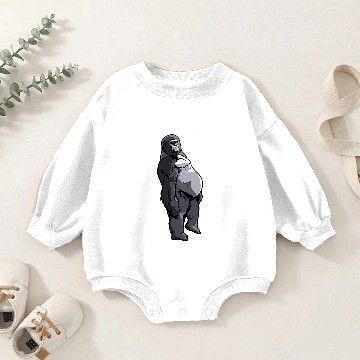 Discover Monkey Lover Big Monkey Face 1 Baby Romper Sweatshirts