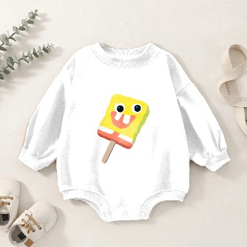 Discover Sponge Popsicle Design Sticker - Spongebob - Baby Romper Sweatshirts