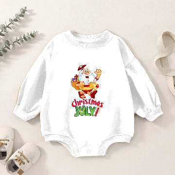 Discover Funny Christmas in July Summer Reindeer Float Xmas Baby Romper Sweatshirts