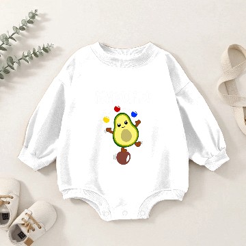 Discover Avocado Juggling Funny Vegetable Fruit Cute Avocado 1 Baby Romper Sweatshirts