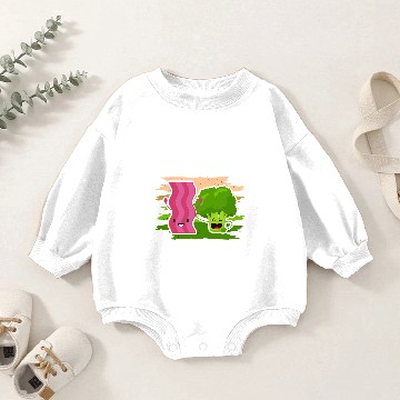 Discover Bacon And Broccoli Combination Vegetables Broccoli Baby Romper Sweatshirts