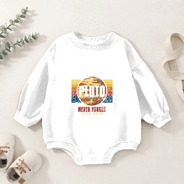 Discover Astronauts Pluto Never Forget Science Space Retro Baby Romper Sweatshirts