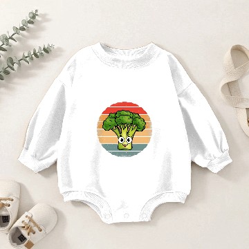 Discover Broccoli Funny Retro vintages Sunset Style Broccoli Lover Baby Romper Sweatshirts
