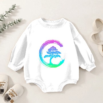 Discover Bonsai Tree Enso Circle Calligraphy Art for Meditation Baby Romper Sweatshirts