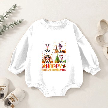 Discover Cattle Cow Halloween Thanksgiving Christmas Cow Hallothanksmas Baby Romper Sweatshirts