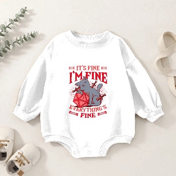 Discover Cat Paws D20 Cat Dice Its Fine Im Fine Everythings Fine Baby Romper Sweatshirts