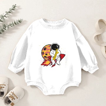 Discover Astronauts Spaceman Playing Saxophone Baby Romper Sweatshirts