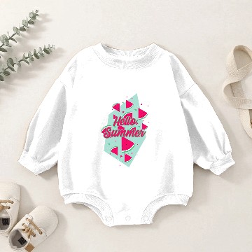 Discover Hello Summer Vacation Beach Watermelon for Melon Lover Baby Romper Sweatshirts