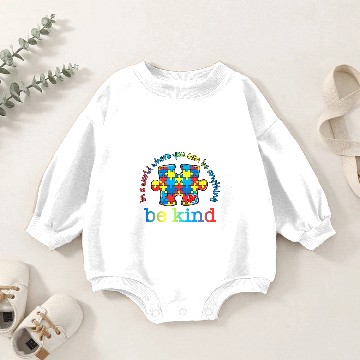 Discover Autistic Be Kind Autism Awareness Puzzle Rainbow Choose Kindness Baby Romper Sweatshirts
