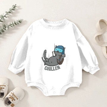 Discover Cat Paws Chillin Cat Skydiving Baby Romper Sweatshirts