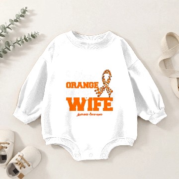 Discover Leukemia Survivor Mens I Wear Orange For My Wife Leukemia Cancer Ribbon Baby Romper Sweatshirts