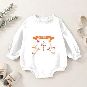 Discover BBQ party grill barbecue summer grilling funny Baby Romper Sweatshirts