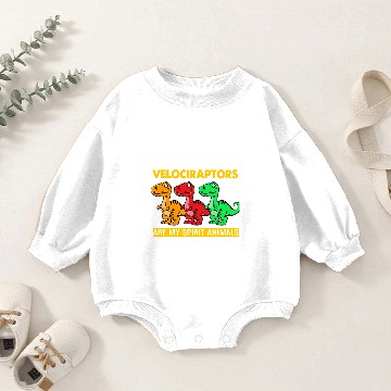 Discover Dinosaur Dino Velociraptor Spirit Animals Reptile Baby Romper Sweatshirts
