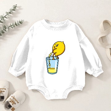 Discover Funny Humor Citrus Lemon Lemonade Making Baby Romper Sweatshirts