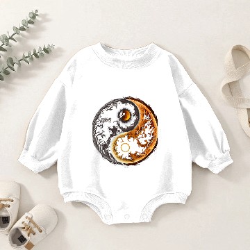 Discover Meditation Yin Yang Sun Moon Graphic Baby Romper Sweatshirts
