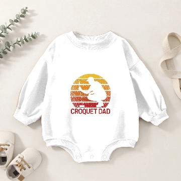 Discover Croquet Croquet Dad Funny Saying Baby Romper Sweatshirts