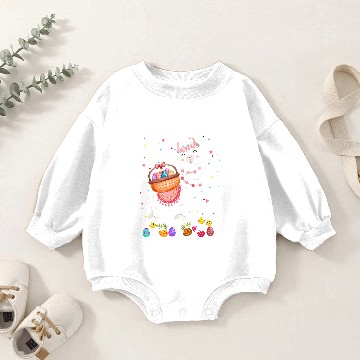 Discover Lama Llama happy easter bunny llama bringing easter egg basket s 10 Baby Romper Sweatshirts