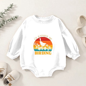Discover Id Rather Be Birding Bird Watcher Baby Romper Sweatshirts