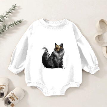 Discover Cat Paws Maine Coon Steampunk Baby Romper Sweatshirts