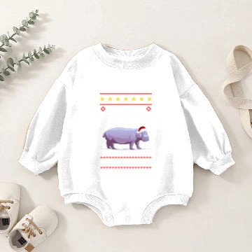 Discover Hippo Gift I Want A Hippopotamus For Christmas Hippo Ugly Sweater 199 Baby Romper Sweatshirts
