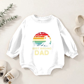 Discover Retro Birding Dad Gift Birdwatching Fathers Day Birdwatcher Baby Romper Sweatshirts