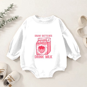 Discover Sketching Anime Strawberry Milk Baby Romper Sweatshirts
