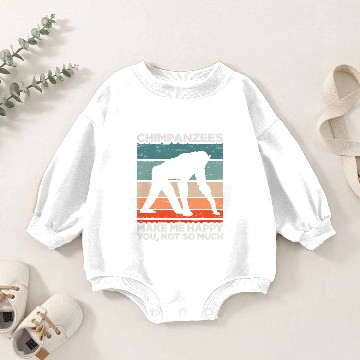 Discover vintages Chimpanzees Monkey Chimp Ape Wildlife Chimpanzee Baby Romper Sweatshirts