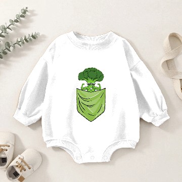 Discover Weightlifting Broccoli In Pocket Vegetable Lover Baby Romper Sweatshirts