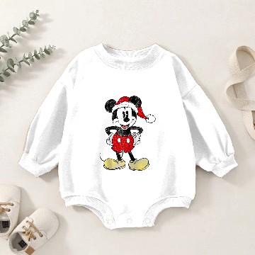 Discover Disney Christmas Mickey Mouse Raglan Baseball Baby Romper Sweatshirts Baby Romper Sweatshirts
