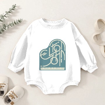 Discover Elton John  Piano Logo Baby Romper Sweatshirts