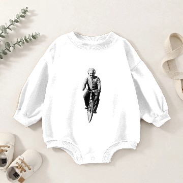 Discover Albert Einstein Riding a Bicycle Baby Romper Sweatshirts