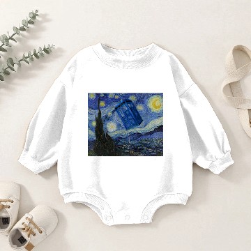 Discover Starry Night Tardis - Tardis - Baby Romper Sweatshirts