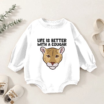 Discover Funny Cougars Lover Life Is Better With Cougar Baby Romper Sweatshirts