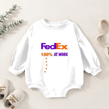 Discover I Work at FedEx I Always Give 100 At Work 3D Baby Romper Sweatshirts